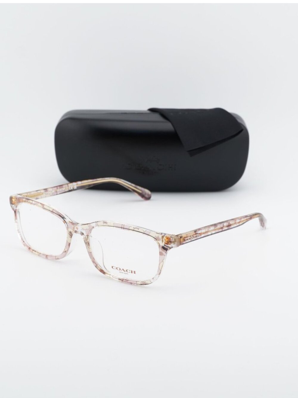 Coach HC6174F 5695 Rectangle Eyeglasses 54mm - Transparent Pink Floral Print